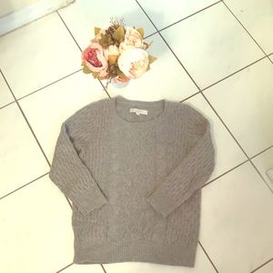 Loft cable knit grey sweater